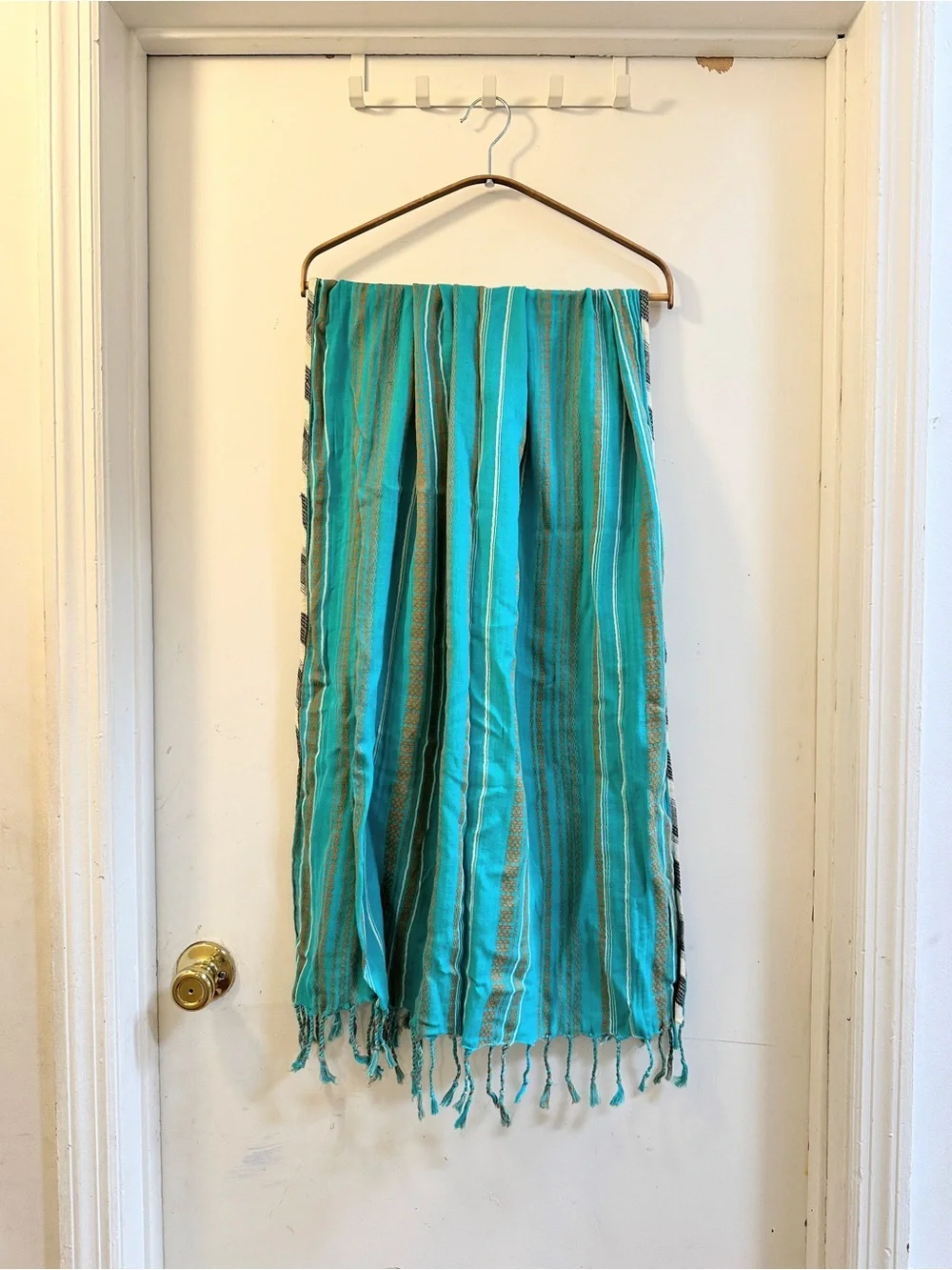 Ace & Jig Turquoise Striped Lightweight Double-layered Scarf
